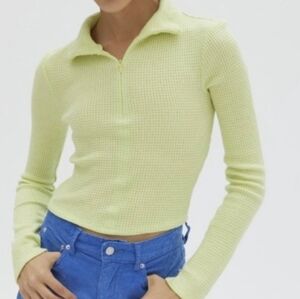 BDG Bunny Crop Thermal Half Zip